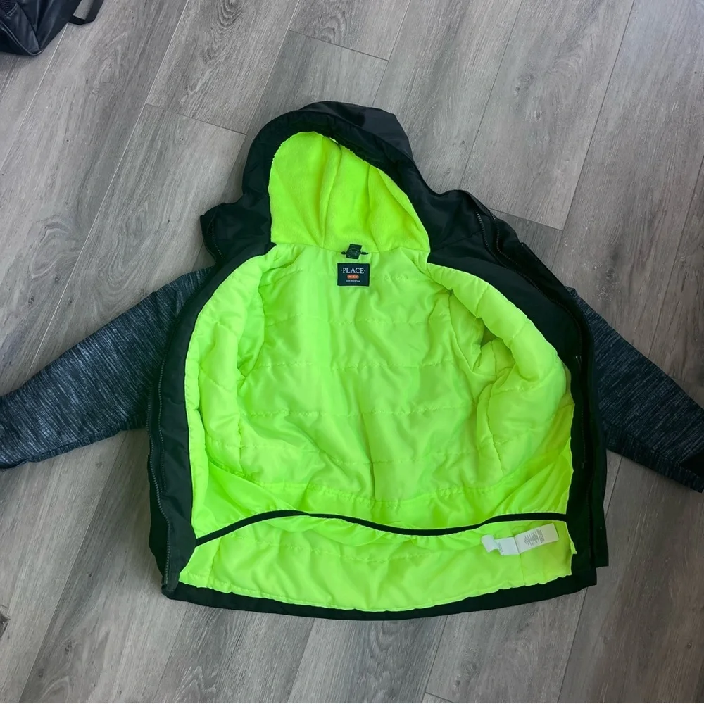 Children’s Place Boys Black and Gray Hooded 3-in-1 Jacket Medium - Picture 9 of 13